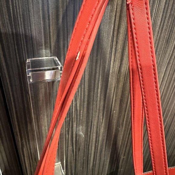 INC International Concepts Reyna Popsicle Tote Faux Leather Large Bag Red Yellow - Picture 12 of 14